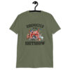 Military green t-shirt with a circus theme graphic and the text 'Ringmaster of the Shitshow' printed on the front.