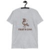 Sport grey t-shirt with an image of a pigeon and the words 'That's coo.' printed on the front.