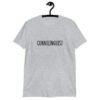 Sport grey t-shirt with the word 'Cunnilinguist' printed on the front.