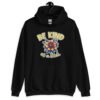 Black hoodie sweatshirt with an image of a flower and the words Be kind above the flower in yellow bold block font. The words Of a bitch are smaller in script font under the flower. The design is printed on the front.