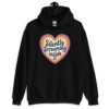 Black hoodie sweatshirt with a colorful graphic that says 'Silently screaming inside'. The graphics are printed on the front.