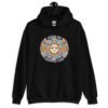 Black hoodie sweatshirt with a sun graphic and the text 'Have an awful day' printed on the front.