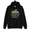 Black hoodie sweatshirt with images of mushrooms and the text 'If mushrooms can grow from shit, so can you.' printed on the front.