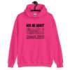 Heliconia pink hoodie sweatshirt with the text 'Ask me about fragile masculinity' printed on the front.