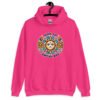 Heliconia pink hoodie sweatshirt with a sun graphic and the text 'Have an awful day' printed on the front.