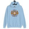 Light blue hoodie sweatshirt with a sun graphic and the text 'Have an awful day' printed on the front.
