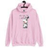 Light pink hoodie sweatshirt with an image of an angry bunny and the text 'No talk me I angy' printed on the front.