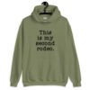 Military green hoodie sweatshirt with the text 'This is my second rodeo.' printed on the front.