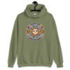 Military green hoodie sweatshirt with a sun graphic and the text 'Have an awful day' printed on the front.