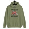 Military green hoodie sweatshirt with a circus theme graphic and the text 'Ringmaster of the Shitshow' printed on the front.