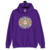 Purple hoodie sweatshirt with a sun graphic and the text 'Have an awful day' printed on the front.
