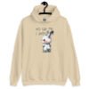 Sand color hoodie sweatshirt with an image of an angry bunny and the text 'No talk me I angy' printed on the front.