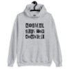 Sport grey hoodie sweatshirt with the phrase 'Normal gets you nowhere' printed on the front.