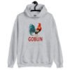 Sport grey hoodie with an image of a rooster and the word 'Goblin' printed under the rooster. The graphics are printed on the front of the hoodie.