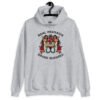 Sport grey hoodie sweatshirt with image of 2 mermaids and the text 'Real mermaids smoke seaweed' printed on the front.