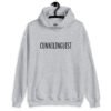 Sport grey hoodie sweatshirt with the word 'Cunnilinguist' printed on the front.