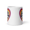 White ceramic coffee mug with a colorful graphic that says 'Silently screaming inside'. The graphics are printed on both sides of the mug.