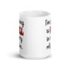 White ceramic mug with the text 'I'm going to hell in every religion' printed on both sides.