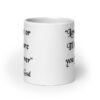 White ceramic mug with the quote 'Love me or I'll torture you forever-God' printed on the front.