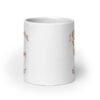 White ceramic mug that says 'I think about murder' with image of cute fluffy kitten sitting in a teacup printed on both sides.