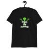 Black t-shirt with an image of a green alien and the text 'Enjoy the probing' printed on the front.