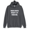Dark heather grey hoodie sweatshirt with the text 'Whoever invented profanity is my fucking hero.' printed on the front.