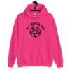 Heliconia pink hoodie sweatshirt with image of a pentagram and the text 'I'll pray for you' printed on the front.