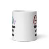 White ceramic coffee mug with the text 'Glitter the herpes of craft supplies' printed on both sides. The word Glitter is printed in multi colored font that looks like glitter.