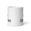 White ceramic mug with the text 'I ❤️Comic Sans' printed on both sides.
