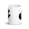 White ceramic coffee mug with the universal hand symbol for The Shocker printed on both sides of the mug.