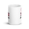 White ceramic coffee mug with an image of a flamingo and the text 'Single & ready to flamingle' printed on both sides.