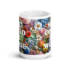 White ceramic mug floral background and the text 'Shit could be worse' printed on both sides.