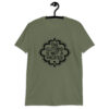Military green t-shirt with the text "The clitoris is not a pacifier" printed on the front.