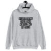 Sport grey hoodie sweatshirt with the text 'Everything they say about me is true' printed on the front.