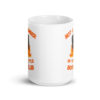 White ceramic mug with image of a burning bible and the text 'Not a member of your little book club' printed on both sides.