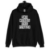 Black hoodie sweatshirt with the text 'TWO WORDS ONE FINGER' printed in stencil font on the front.