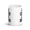 White ceramic mug with the text 'TWO WORDS ONE FINGER' printed in stencil font on both sides of the mug.