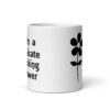 White ceramic mug with image of a flower and the text 'I'm a delicate fucking flower' printed on both sides.