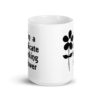 White ceramic mug with image of a flower and the text 'I'm a delicate fucking flower' printed on both sides.