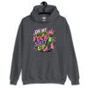Dark heather grey hoodie with a retro frog and the phrase “On My Way to Fuck Shit Up” printed on the front.