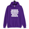 Purple hoodie sweatshirt with the text 'I don't get enough credit for the things I manage not to say' printed on the front.